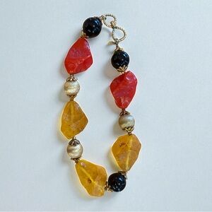 CADORO c.1950's Multicolor Rock Candy Raw Stone/Spherical Bead Necklace/Rare 28”